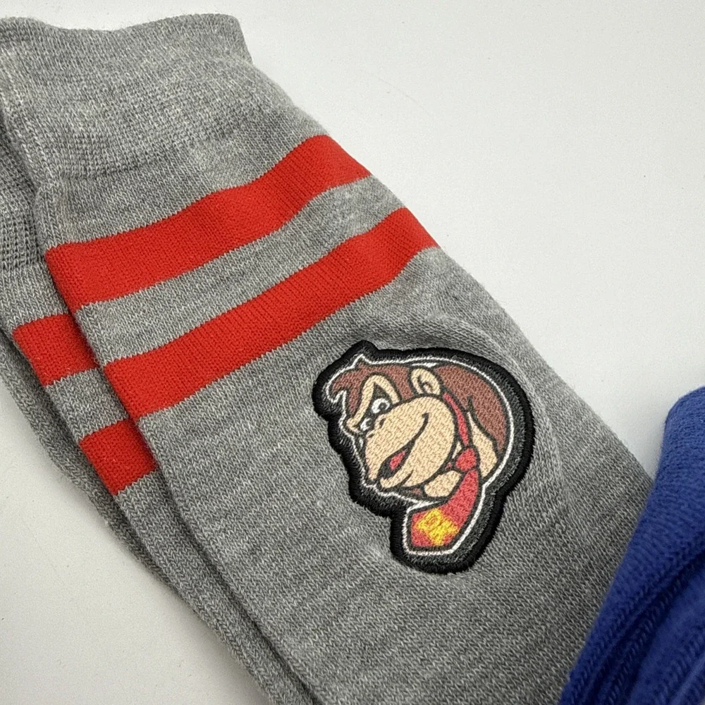 Super Mario Princess Peach, Toad & Donkey Kong 3pk Crew Socks Mens 8-12 NEW